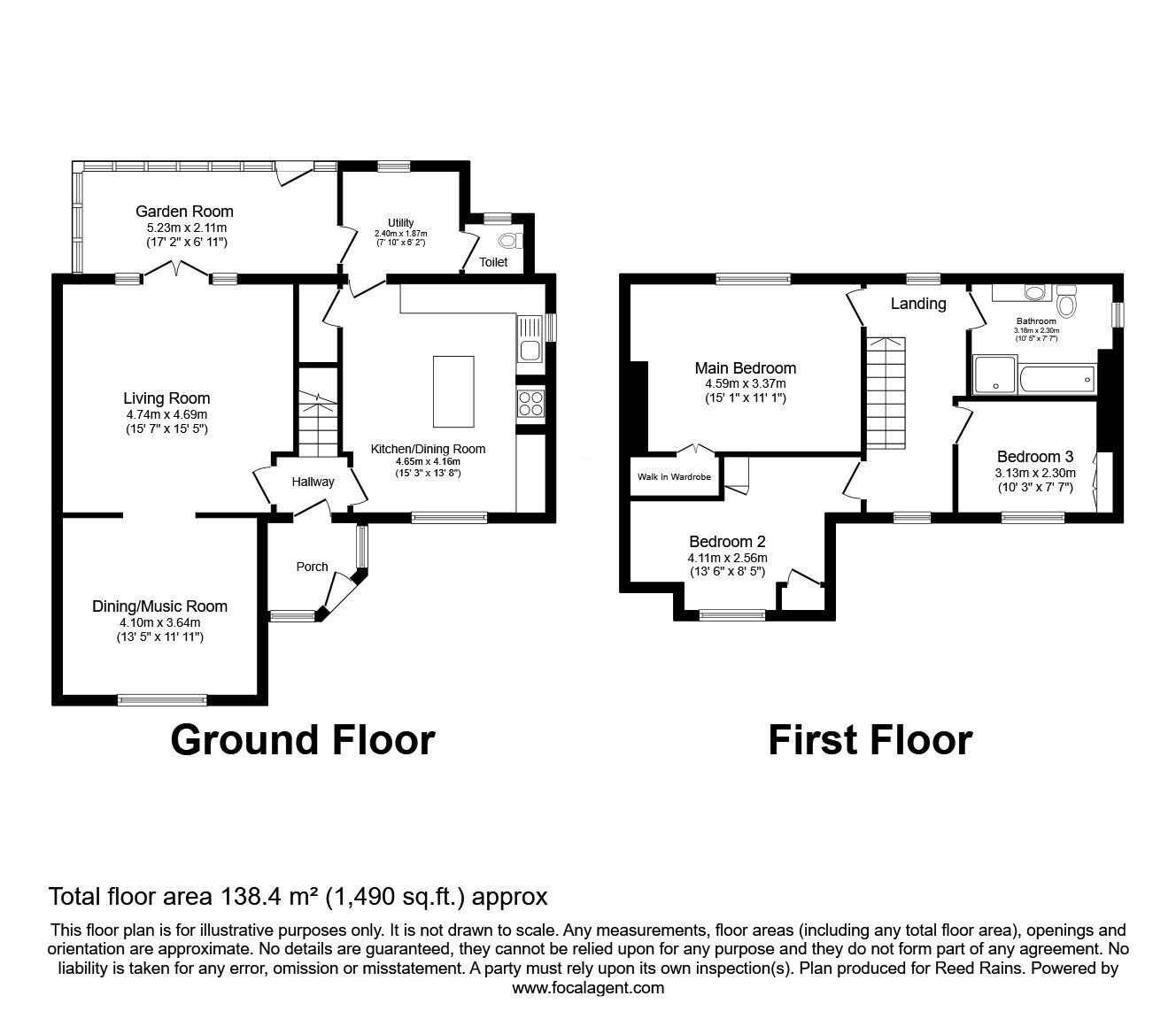 Floorplan of 3 bedroom Detached House for sale, Syke Road, Tingley, West Yorkshire, WF3