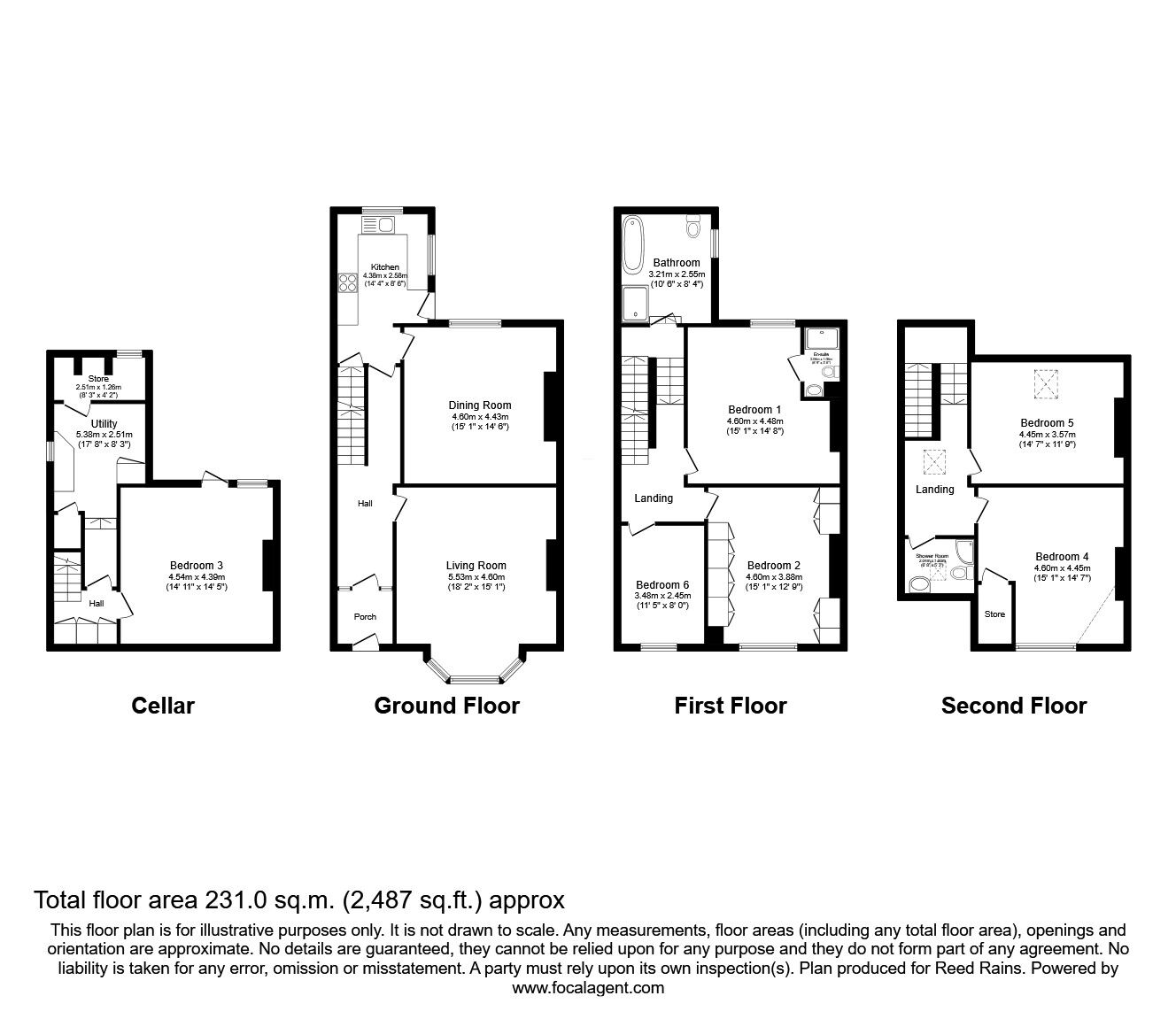 Floorplan of 6 bedroom Mid Terrace House for sale, Scatcherd Lane, Morley, West Yorkshire, LS27