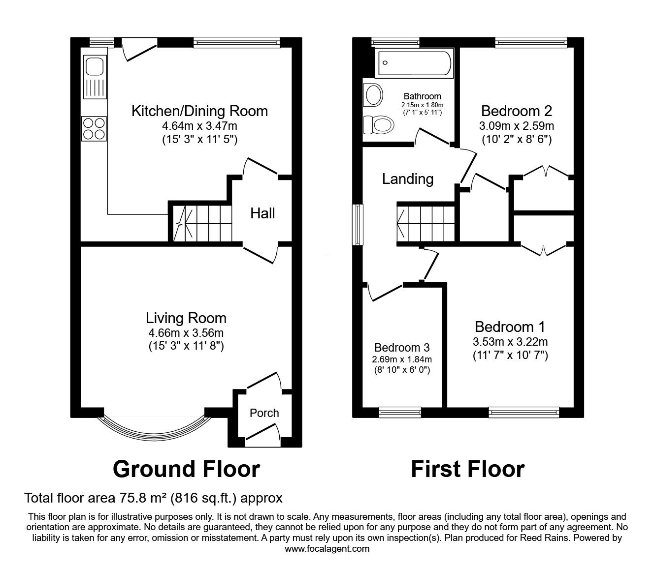 Floorplan of 3 bedroom Detached House for sale, Coteroyd Avenue, Churwell, Morley, Leeds, LS27