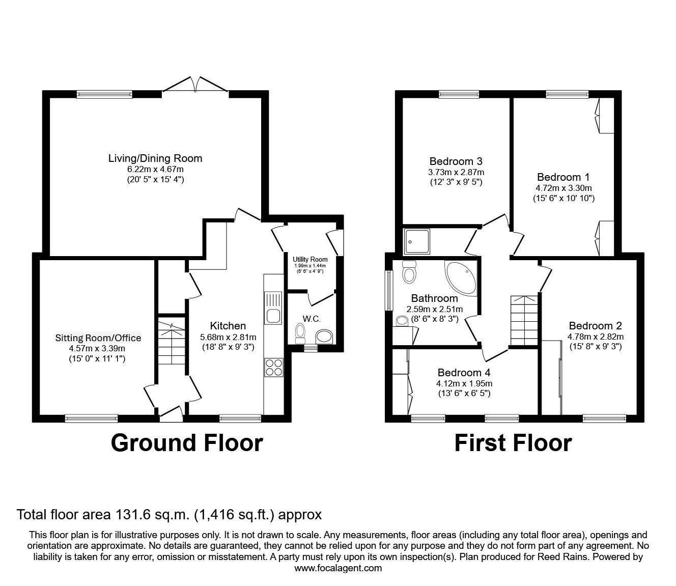 Floorplan of 4 bedroom Detached House for sale, Haigh Moor Road, Tingley, West Yorkshire, WF3