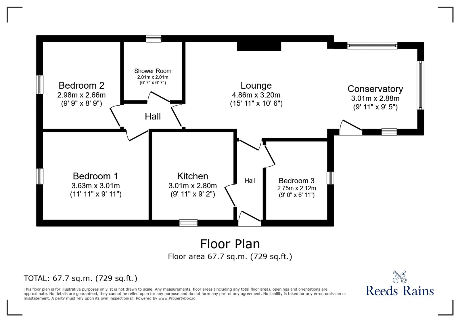 Floorplan of 3 bedroom Detached Bungalow for sale, King George Croft, Morley, West Yorkshire, LS27