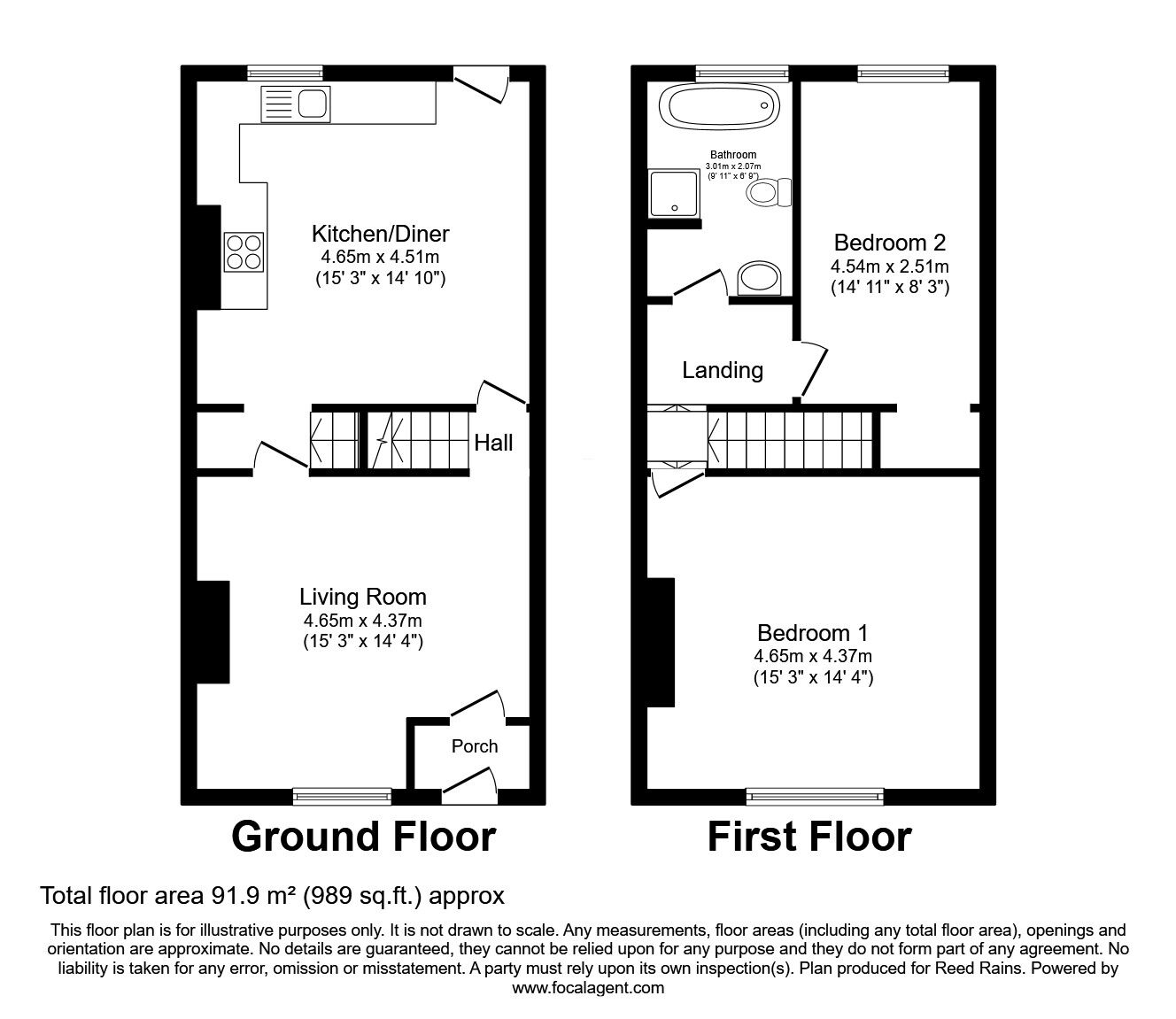 Floorplan of 2 bedroom Mid Terrace House for sale, Fountain Street, Morley, West Yorkshire, LS27