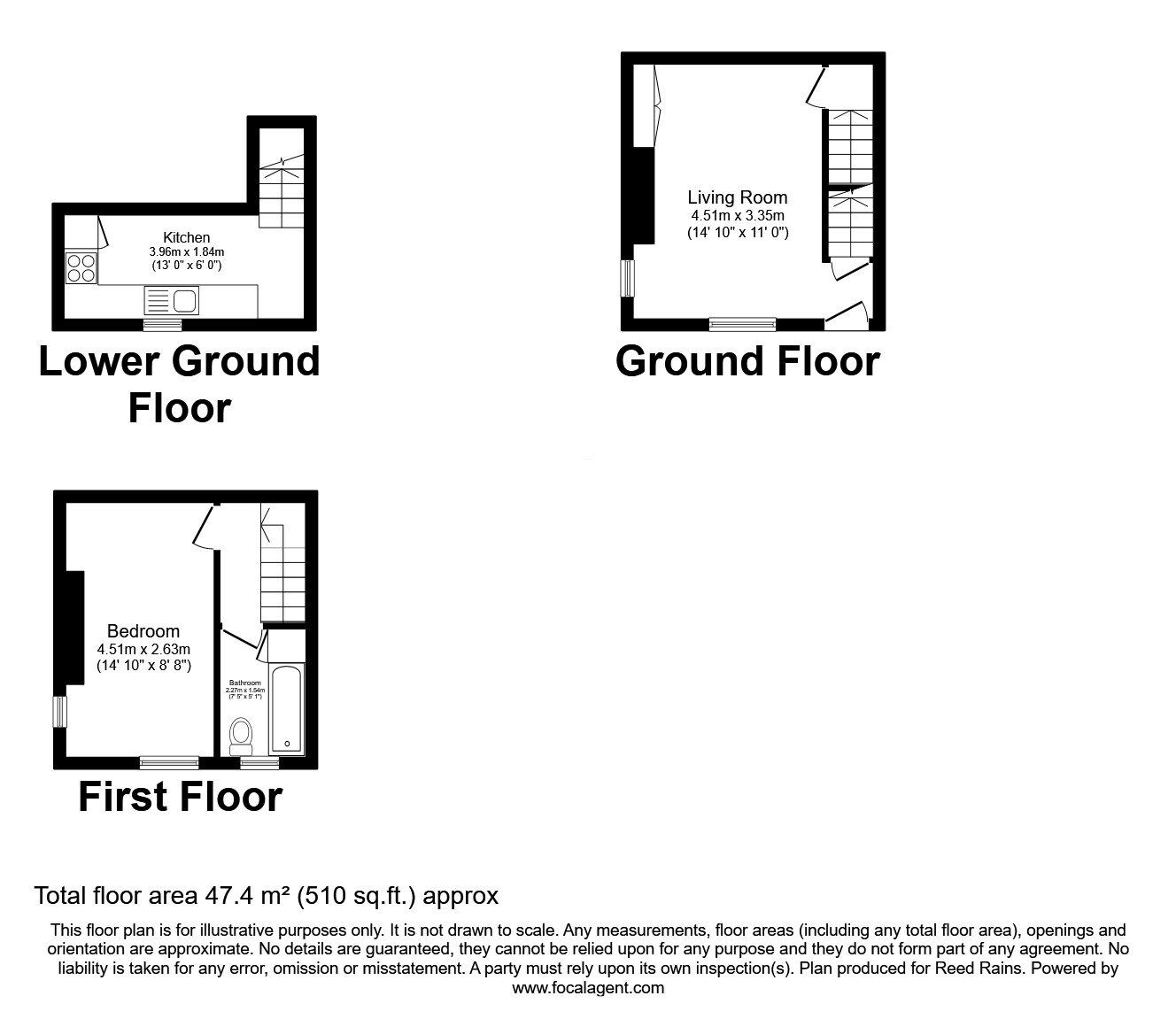 Floorplan of 1 bedroom End Terrace House for sale, Fountain Street, Morley, West Yorkshire, LS27