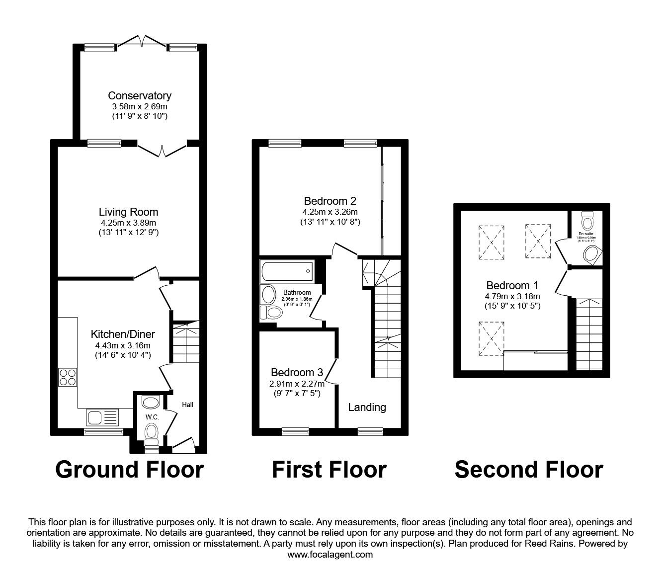 Floorplan of 3 bedroom Mid Terrace House for sale, Springwood Court, Morley, West Yorkshire, LS27