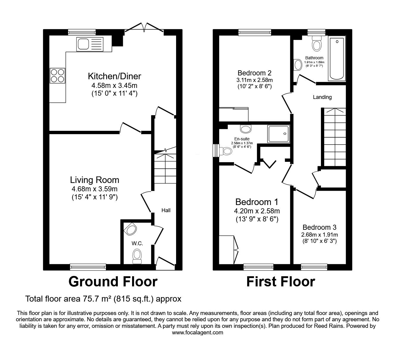 Floorplan of 3 bedroom Semi Detached House for sale, Guppy Walk, Morley, Leeds, LS27