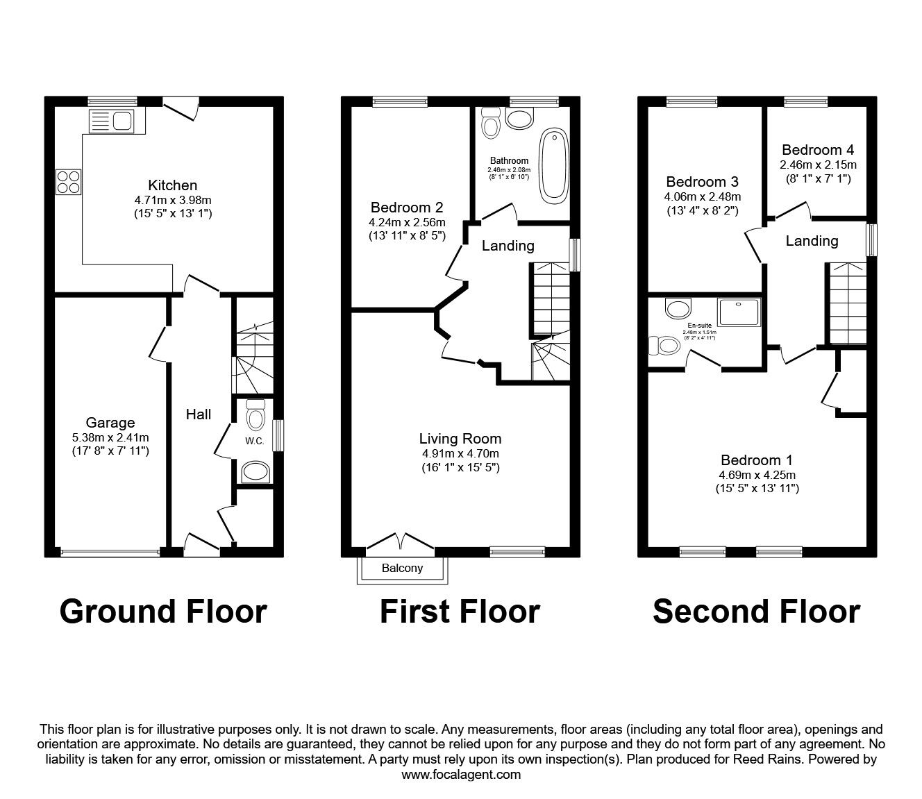 Floorplan of 4 bedroom End Terrace House for sale, Digpal Road, Churwell, Leeds, LS27