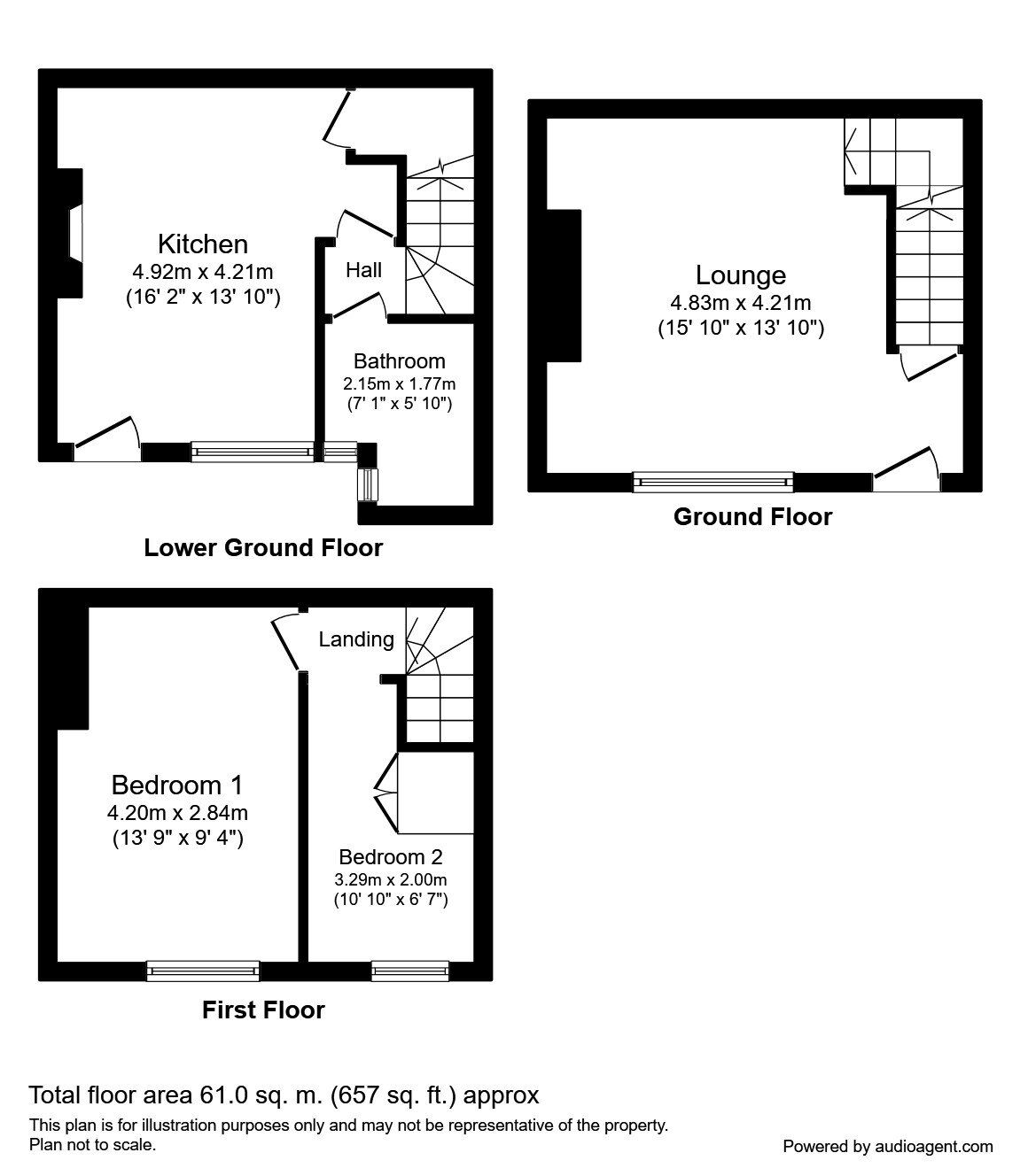 Floorplan of 2 bedroom Mid Terrace House for sale, Longroyd Avenue, Leeds, West Yorkshire, LS11