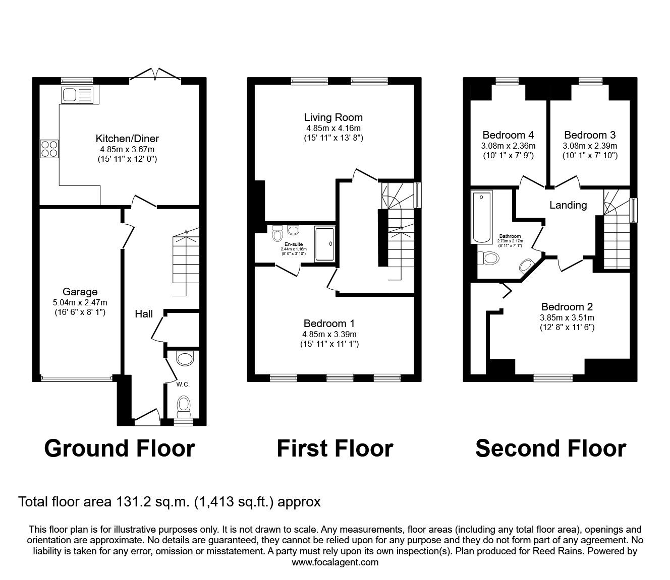 Floorplan of 4 bedroom End Terrace House for sale, Clark Spring Court, Morley, West Yorkshire, LS27