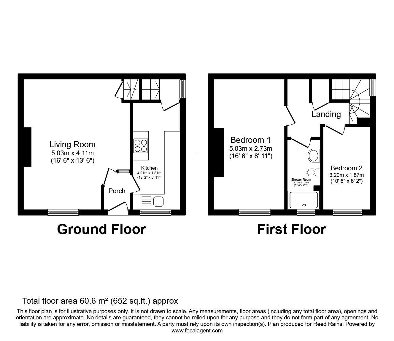 Floorplan of 2 bedroom End Terrace House to rent, East Park Street, Morley, West Yorkshire, LS27