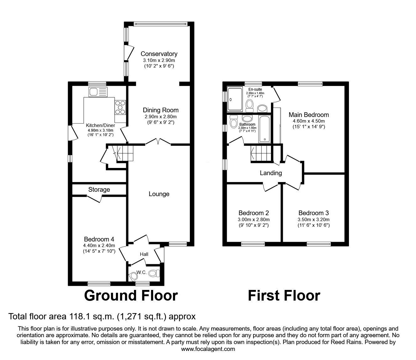 Floorplan of 4 bedroom Detached House for sale, Guillemot Approach, Morley, West Yorkshire, LS27