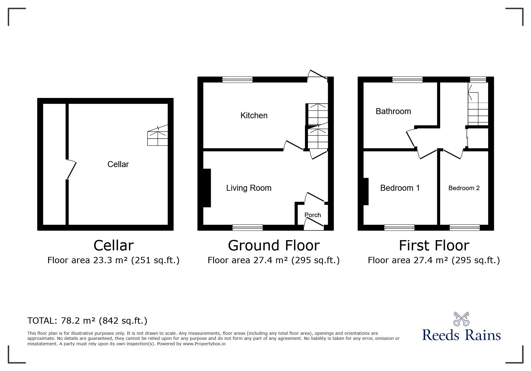 Floorplan of 2 bedroom Mid Terrace House to rent, Gillroyd Terrace, Morley, West Yorkshire, LS27