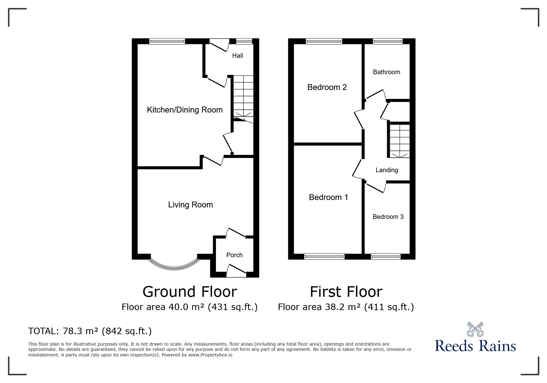 Floorplan of 3 bedroom Mid Terrace House to rent, Stone Brig Lane, Rothwell, West Yorkshire, LS26