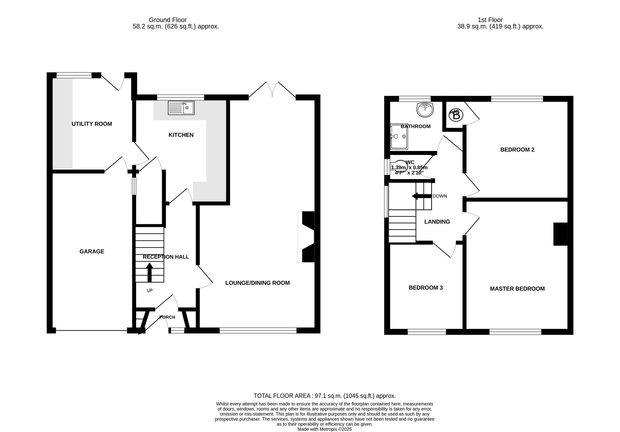 Floorplan of 3 bedroom Semi Detached House for sale, Gerard Drive, Nantwich, Cheshire, CW5