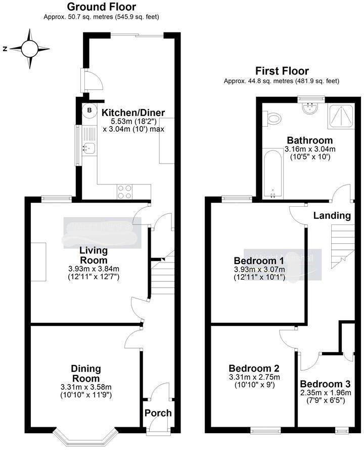 Floorplan of 3 bedroom Semi Detached House for sale, Wistaston Road, Willaston, Cheshire, CW5