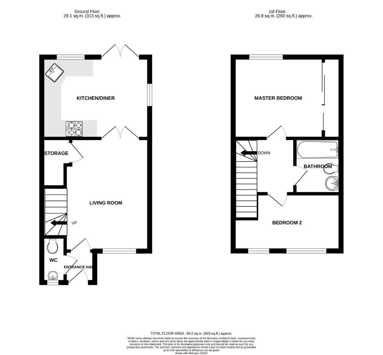 Floorplan of 2 bedroom Semi Detached House for sale, Main Road, Shavington, Cheshire, CW2