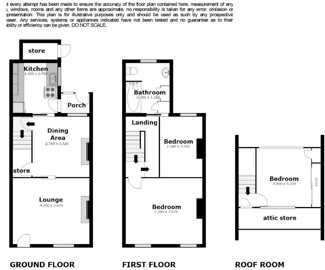 Floorplan of 3 bedroom End Terrace House for sale, London Road, Nantwich, Cheshire, CW5