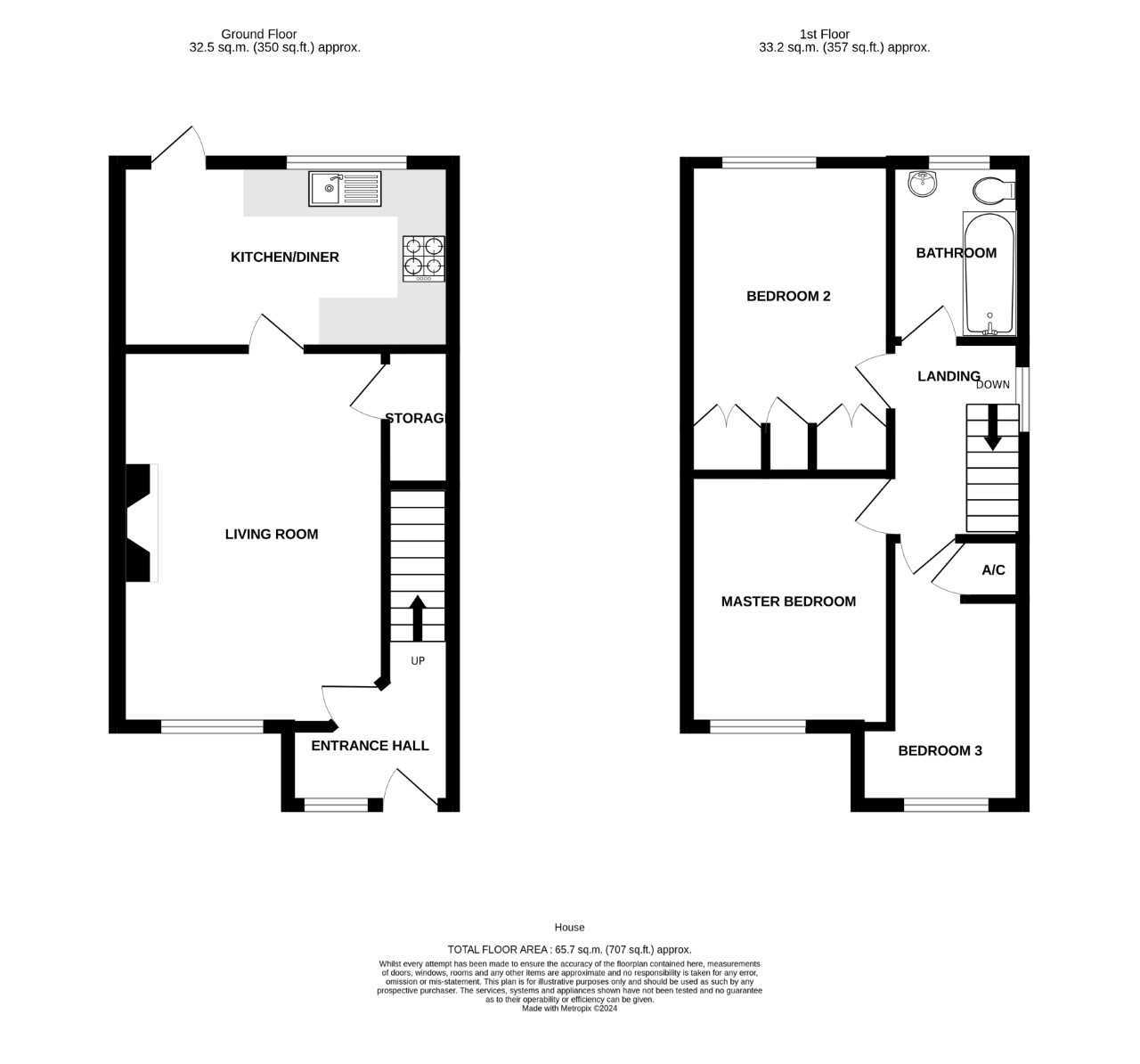 Floorplan of 3 bedroom Detached House for sale, Grizedale Close, Wistaston, Cheshire, CW2