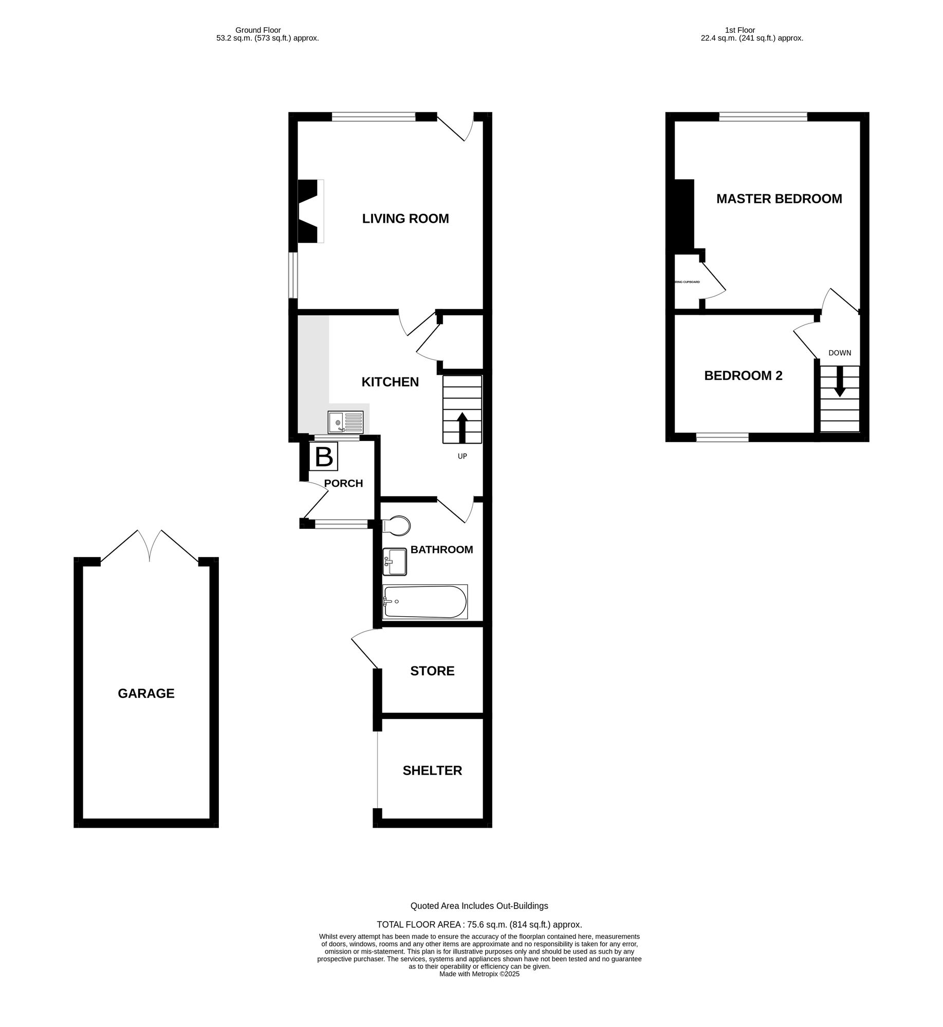 Floorplan of 2 bedroom Semi Detached Property for sale, Poole, Nantwich, Cheshire, CW5