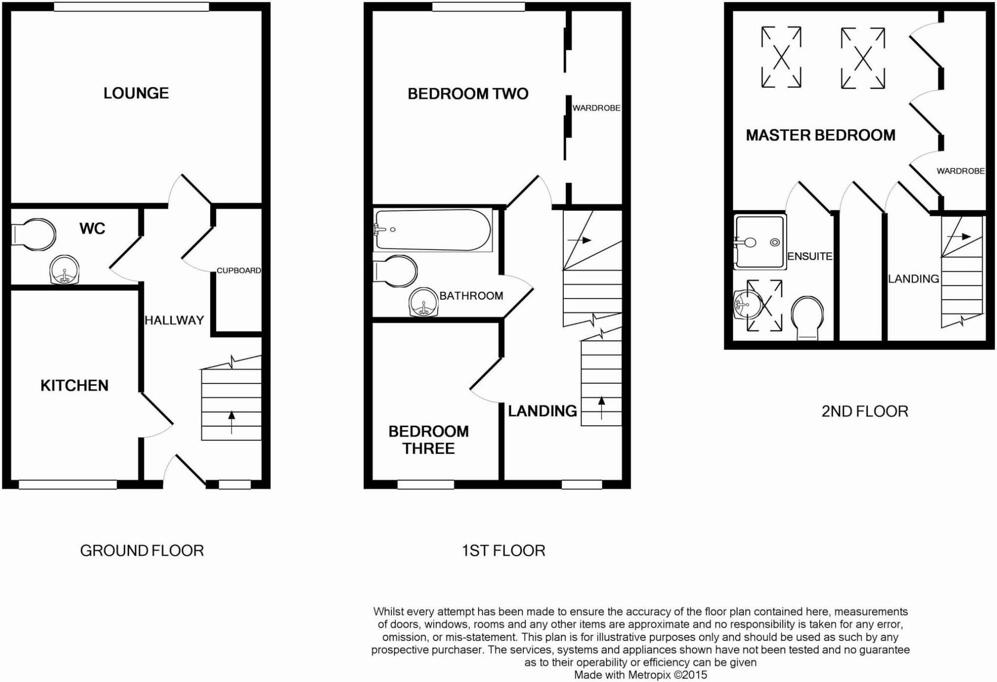 Floorplan of 3 bedroom Mid Terrace House for sale, Taylor Drive, Nantwich, Cheshire, CW5