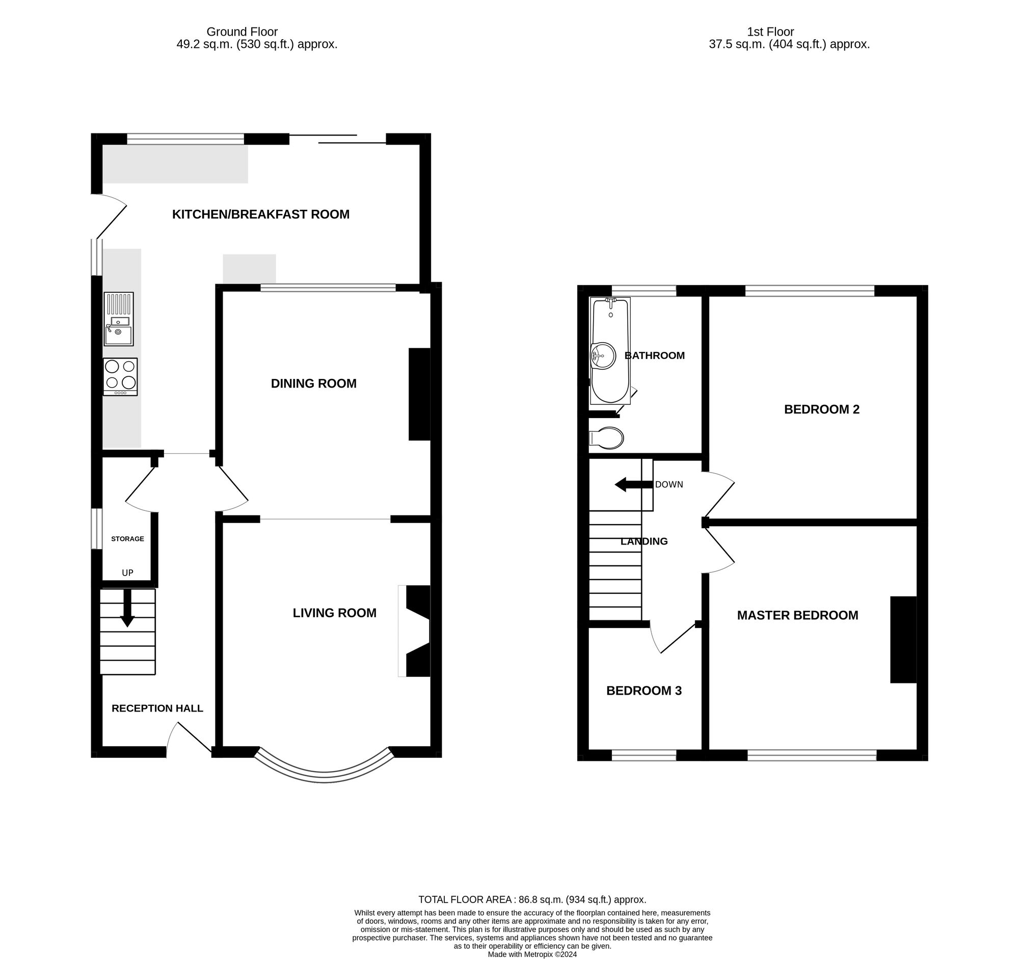 Floorplan of 3 bedroom End Terrace House for sale, Blakelow Crescent, Blakelow, Cheshire, CW5