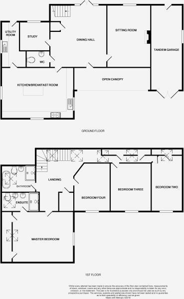 Floorplan of 4 bedroom Detached House for sale, Barracks Lane, Ravensmoor, Cheshire, CW5