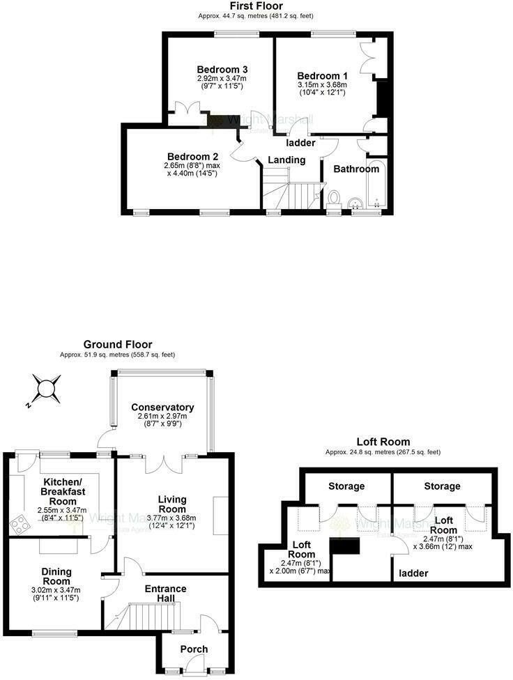 Floorplan of 3 bedroom Mid Terrace House for sale, Volunteer Avenue, Nantwich, Cheshire, CW5