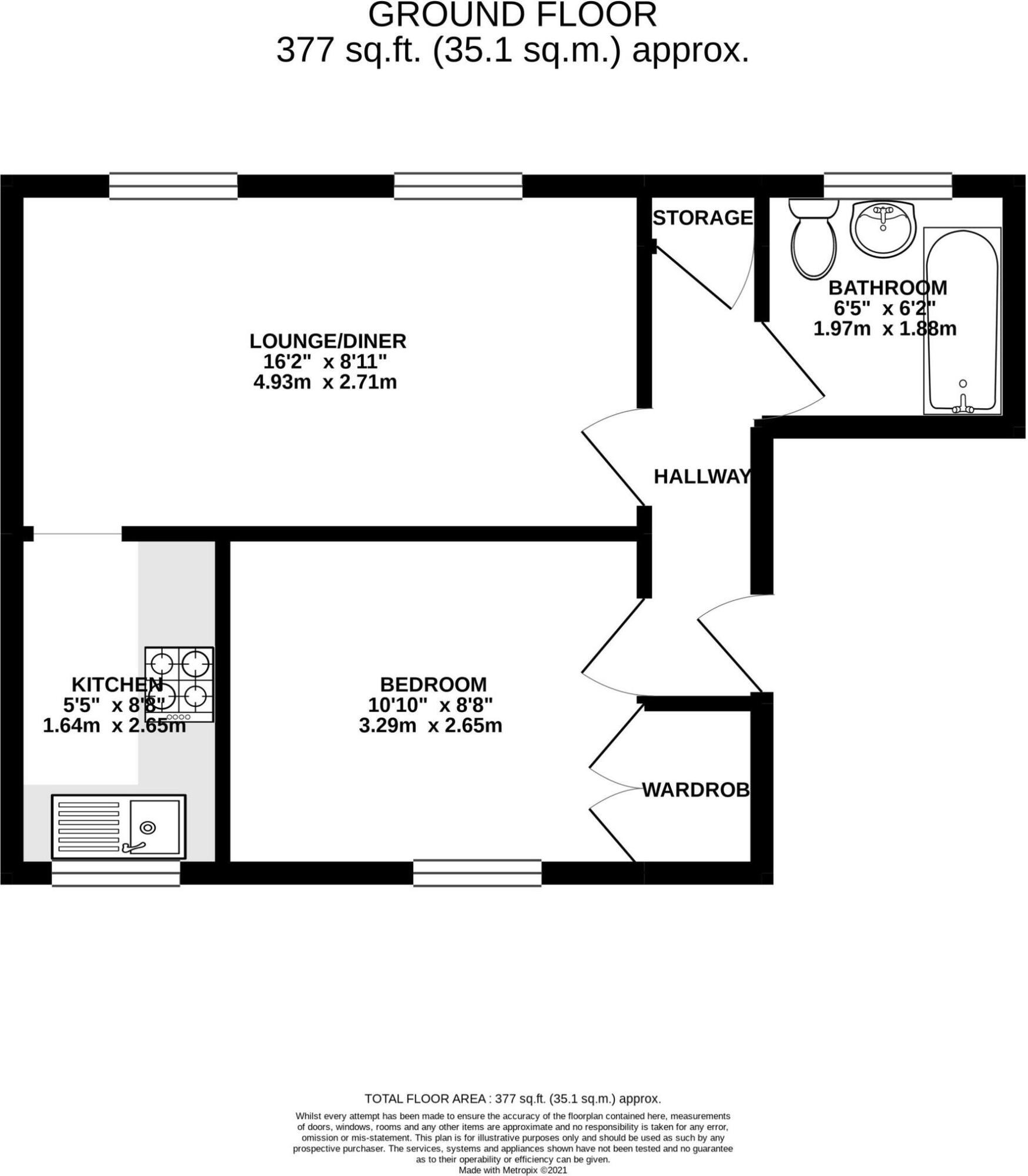 Floorplan of 1 bedroom  Flat for sale, Gibson Close, Nantwich, Cheshire, CW5