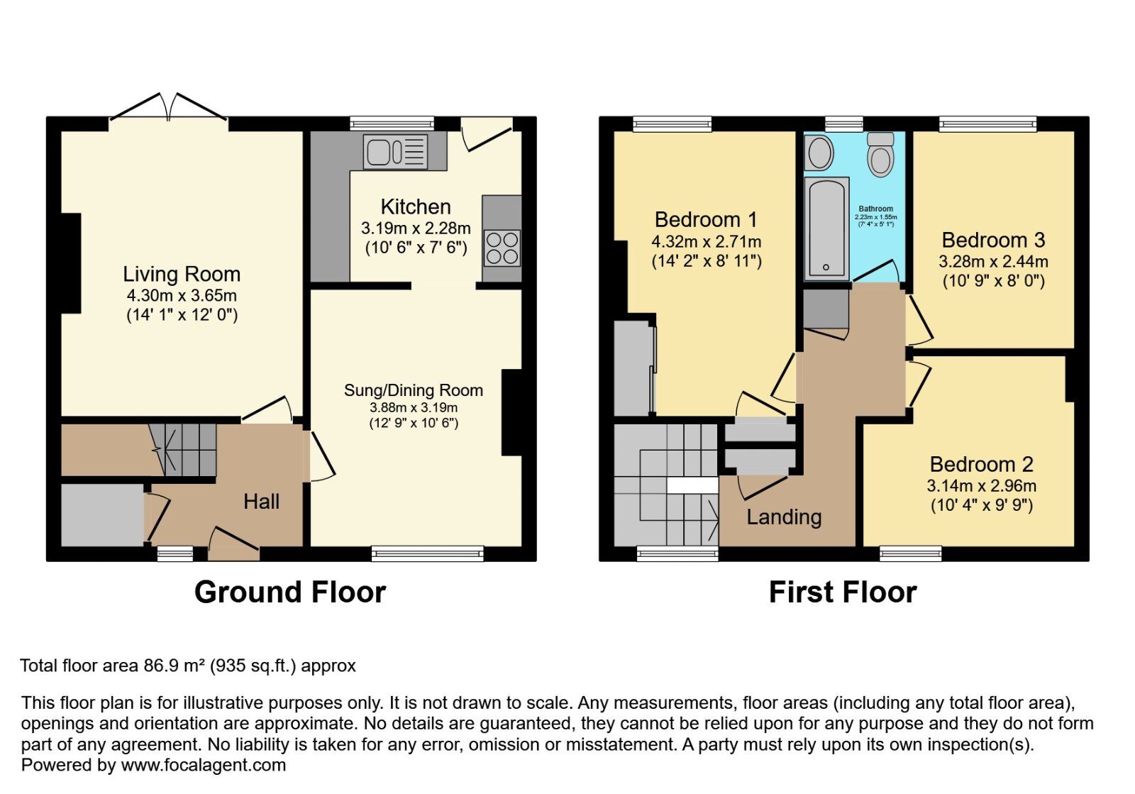 Floorplan of 3 bedroom End Terrace House for sale, Ardmillan Crescent, Newtownards, County Down, BT23