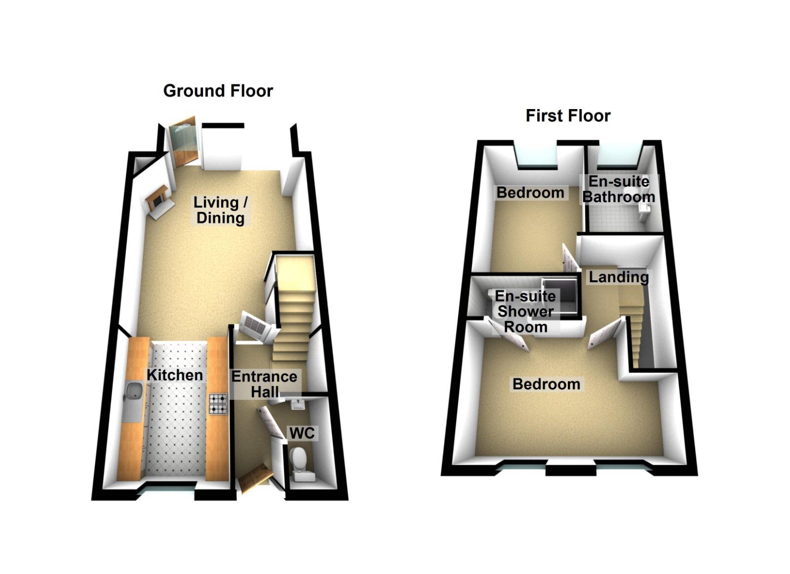 Floorplan of 2 bedroom Mid Terrace House for sale, Second Street Rivenwood, Newtownards, County Down, BT23