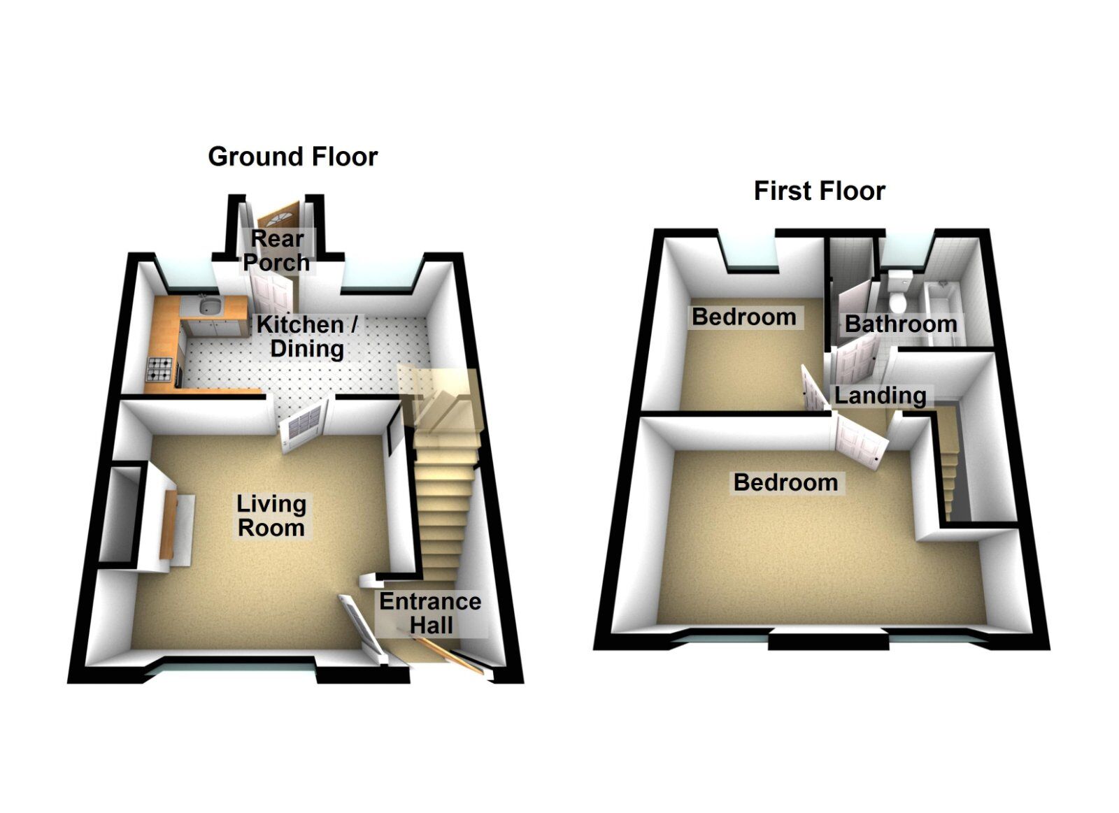 Floorplan of 2 bedroom End Terrace House for sale, Copeland Avenue, Millisle, County Down, BT22