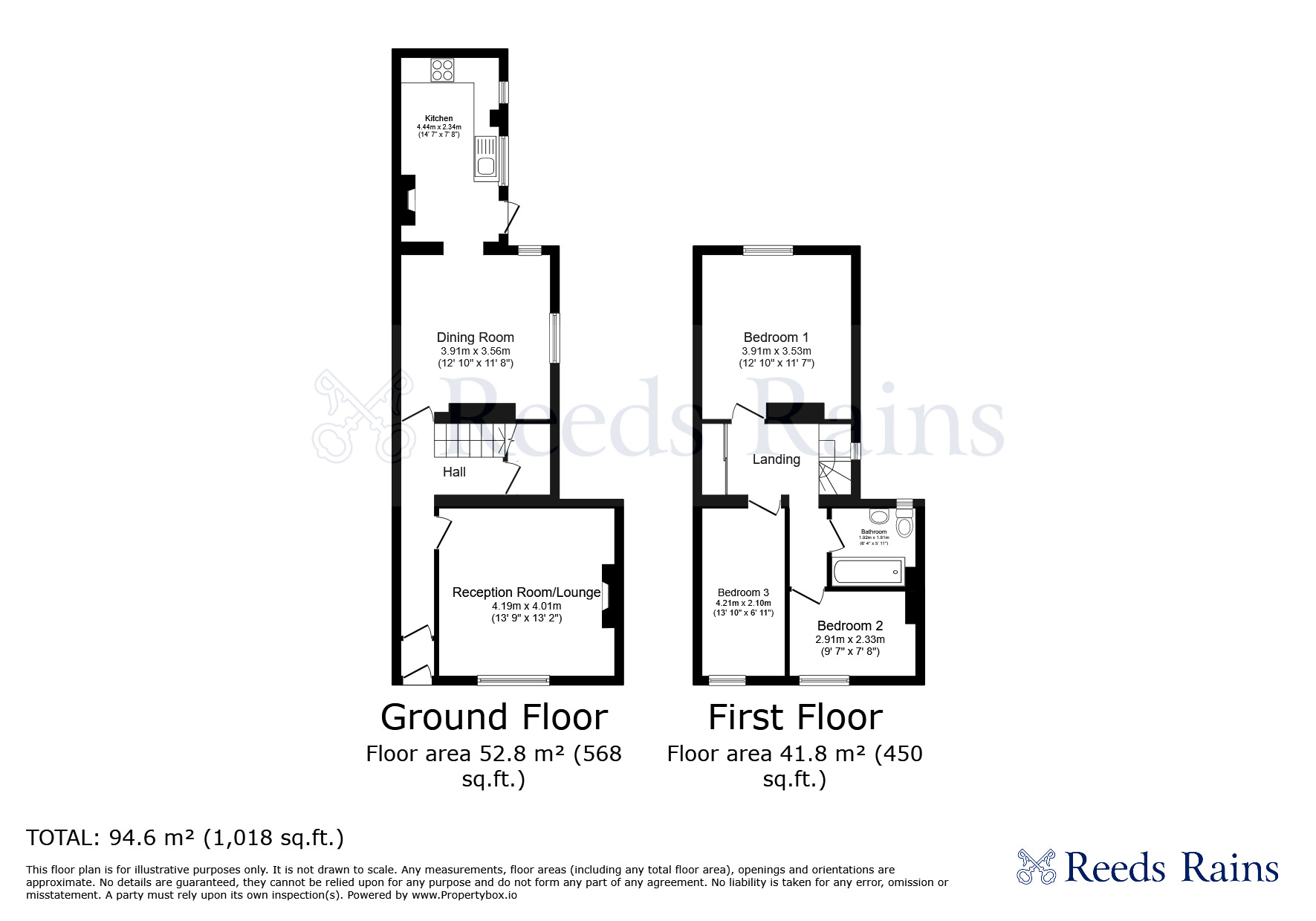 Floorplan of 3 bedroom Mid Terrace House for sale, Hartshill Road, Stoke-on-Trent, Staffordshire, ST4