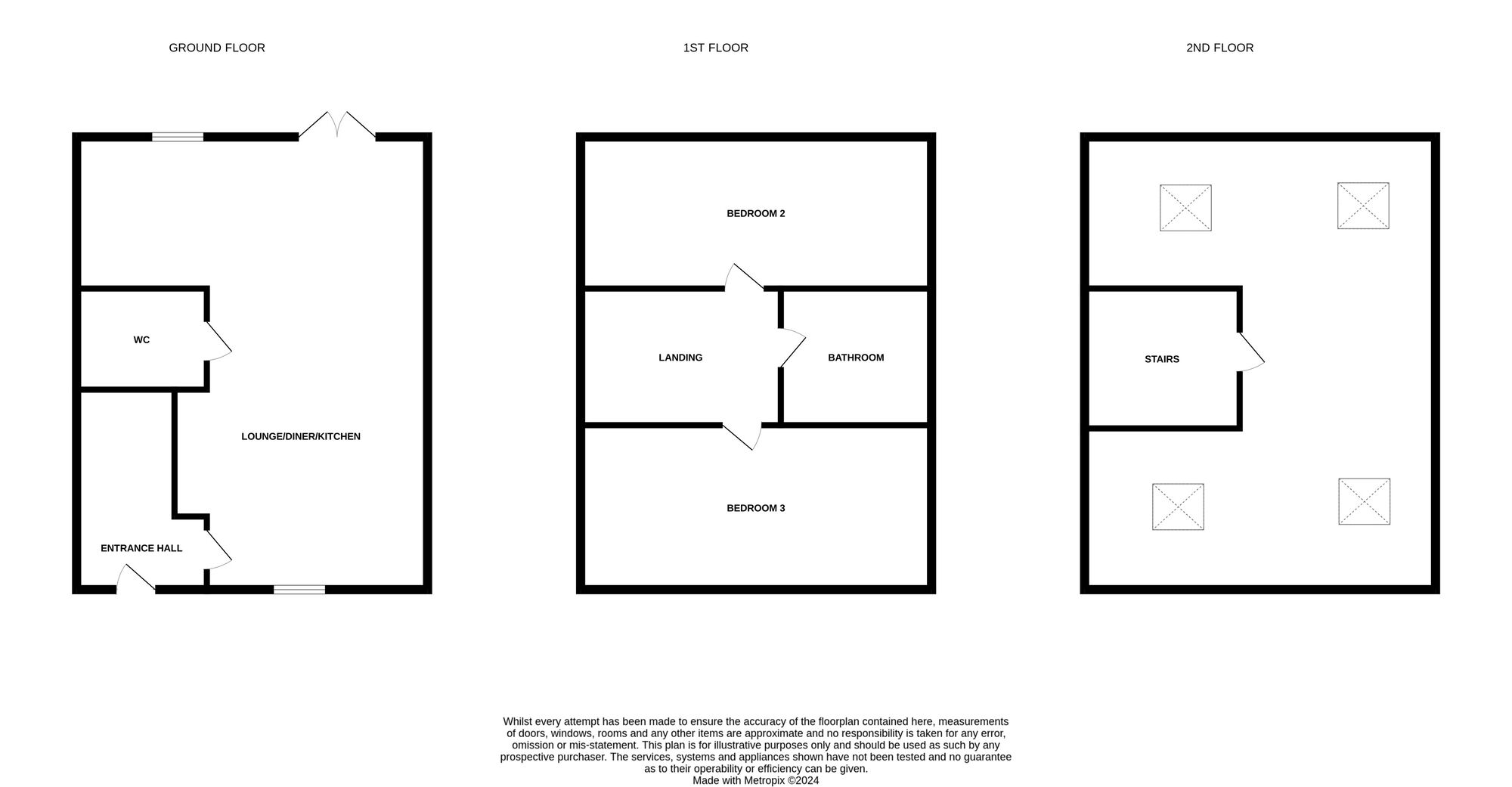 Floorplan of 3 bedroom Mid Terrace House for sale, Queen Street, Chesterton, Staffordshire, ST5