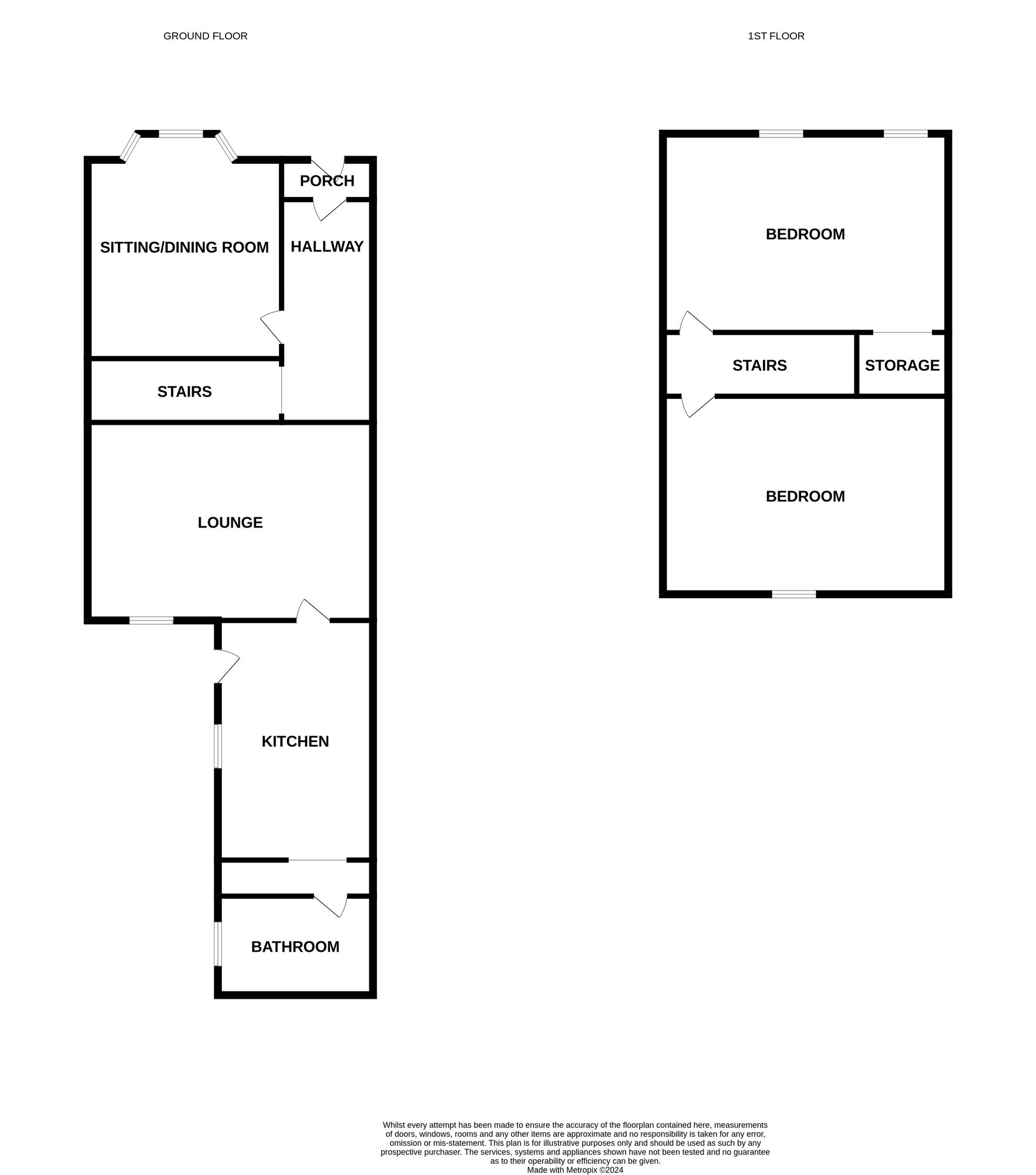 Floorplan of 2 bedroom Mid Terrace House for sale, Grosvenor Avenue, Stoke-on-Trent, Staffordshire, ST4