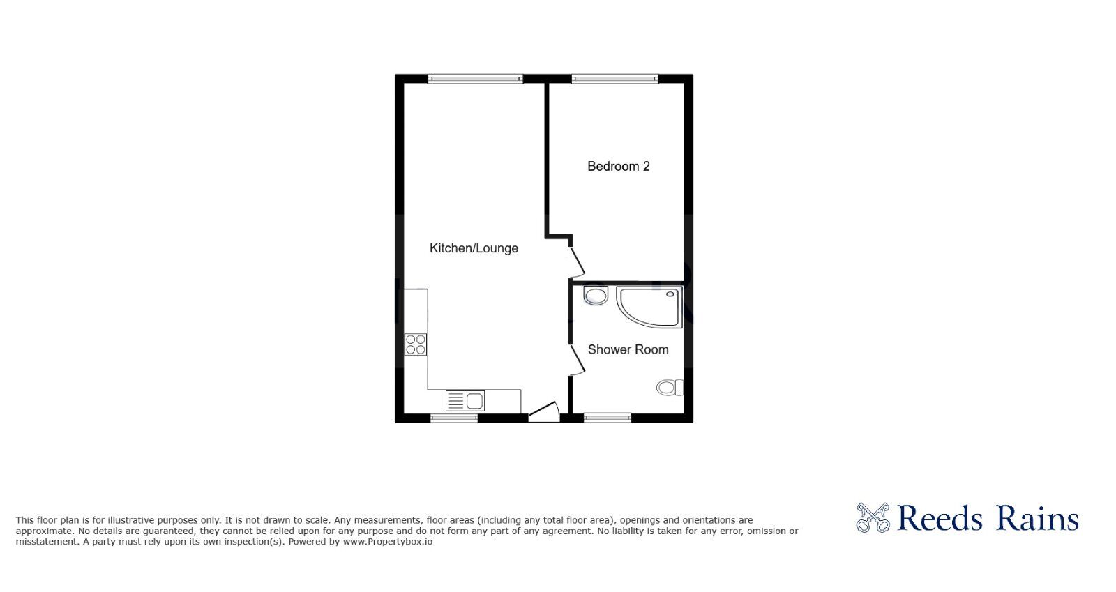 Floorplan of 1 bedroom  Flat to rent, Gloucester Grange, Newcastle, Staffordshire, ST5