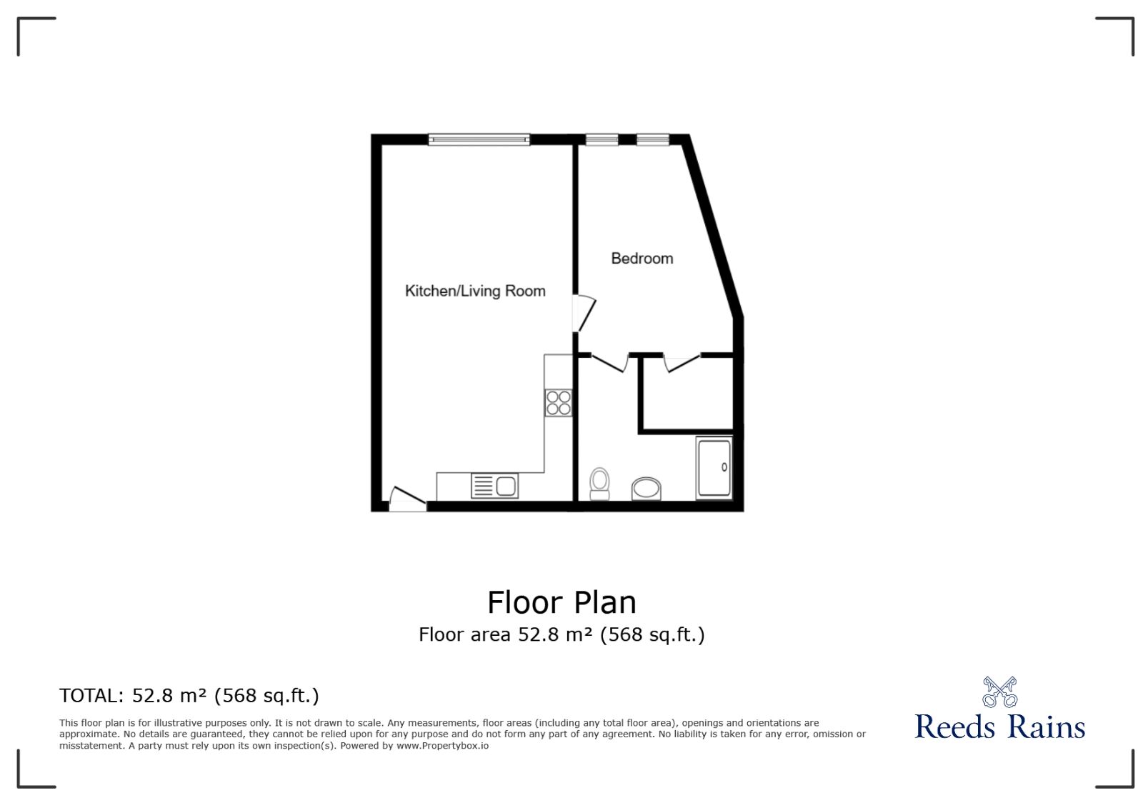 Floorplan of 1 bedroom  Flat to rent, Gloucester Grange, Newcastle, Staffordshire, ST5