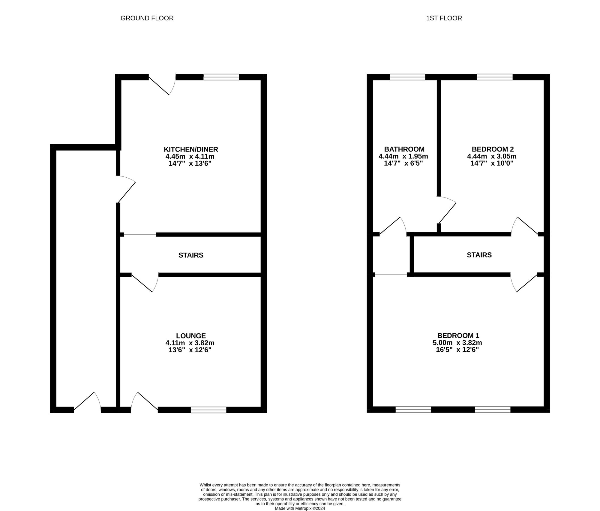 Floorplan of 2 bedroom Mid Terrace House for sale, High Street, Knutton, Staffordshire, ST5