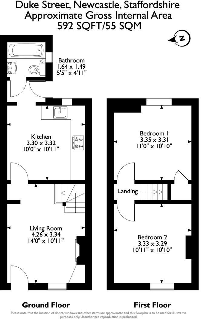 Floorplan of 2 bedroom Mid Terrace House for sale, Duke Street, Newcastle, Staffordshire, ST5