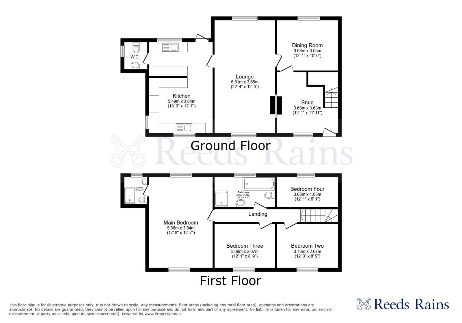 Floorplan of 4 bedroom Semi Detached House for sale, Moss Lane, Baldwins Gate, Staffordshire, ST5