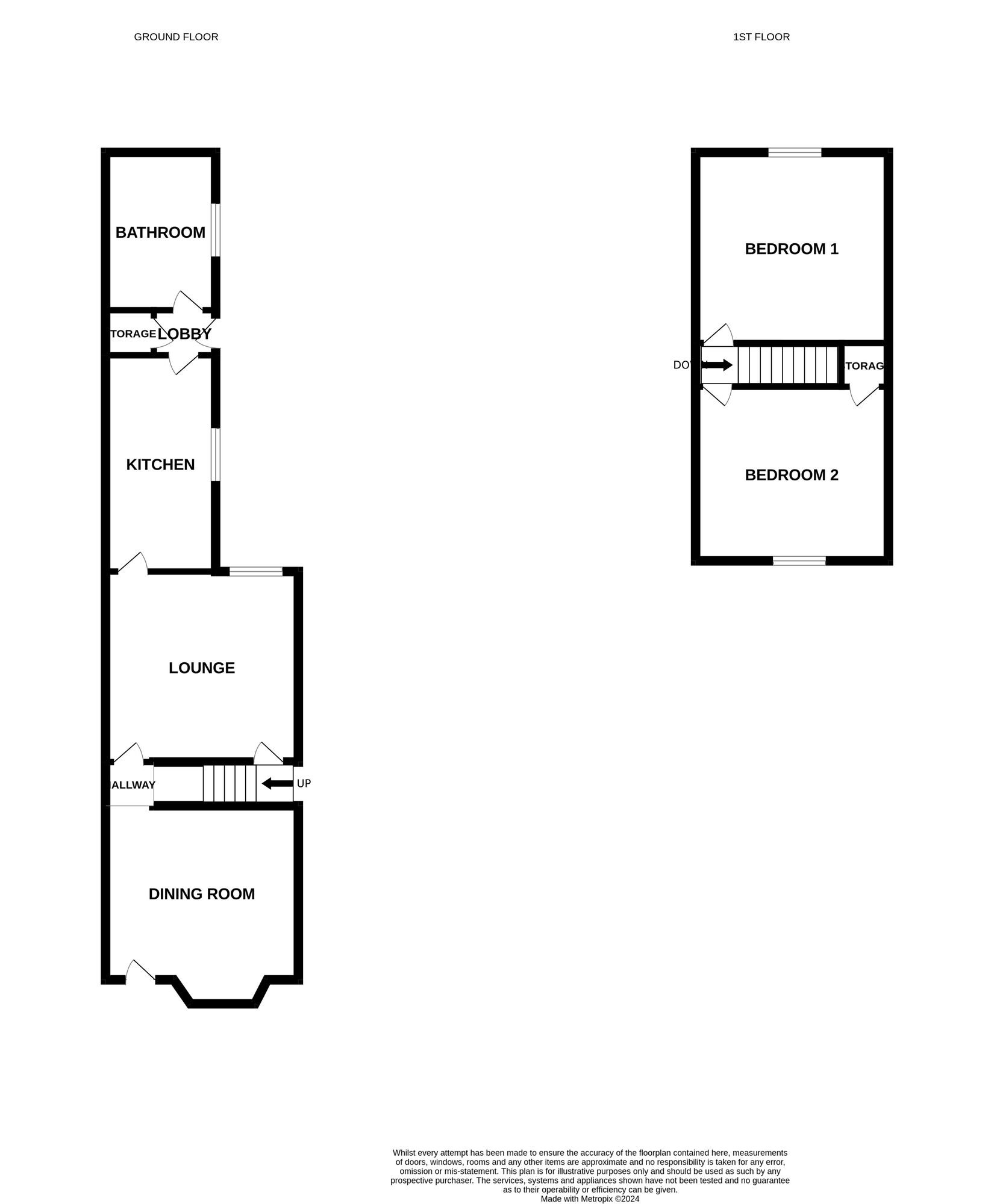 Floorplan of 2 bedroom Mid Terrace House for sale, Corporation Street, Stoke-on-Trent, Staffordshire, ST4