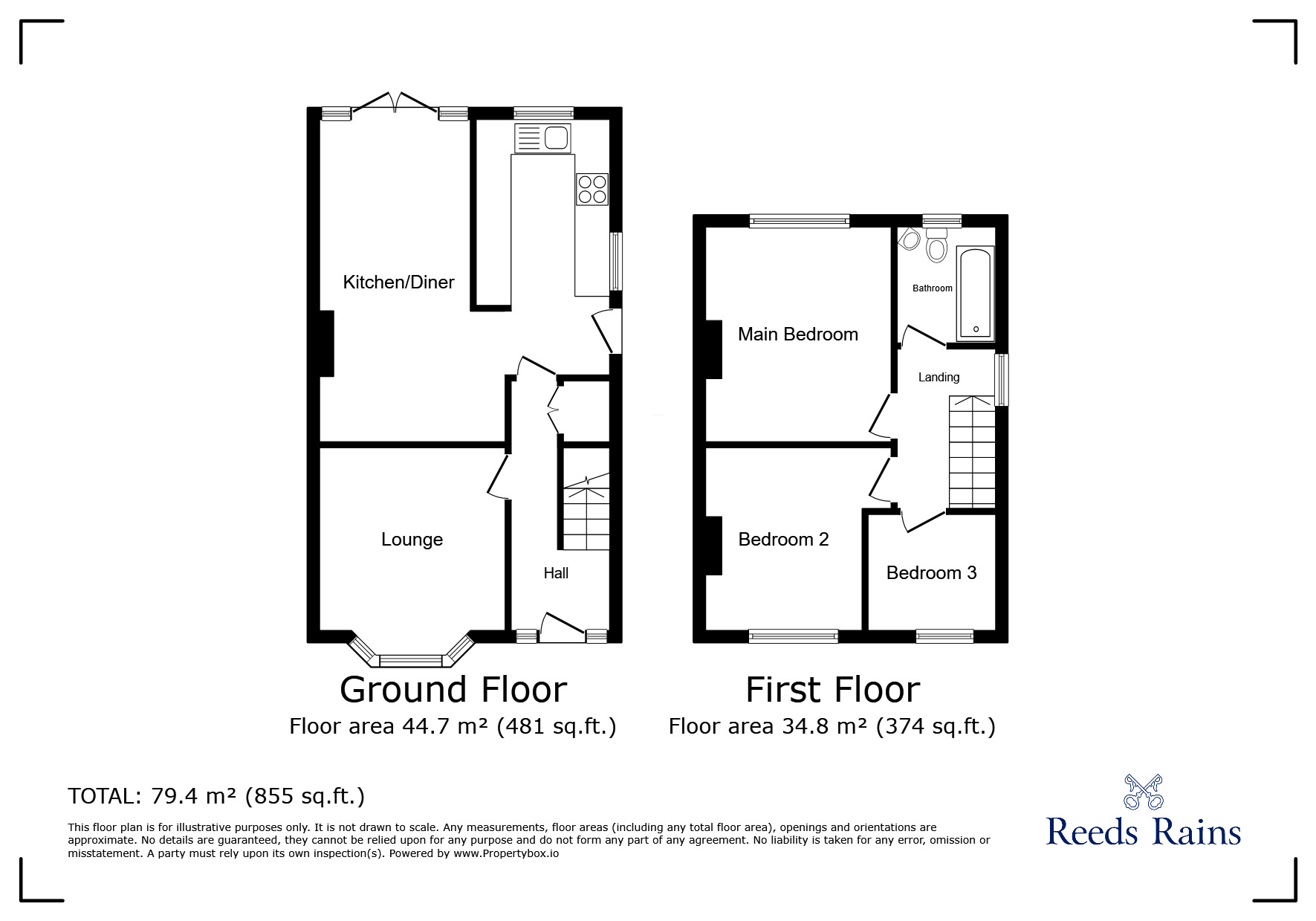 Floorplan of 3 bedroom Semi Detached House for sale, Downing Avenue, Newcastle, Staffordshire, ST5