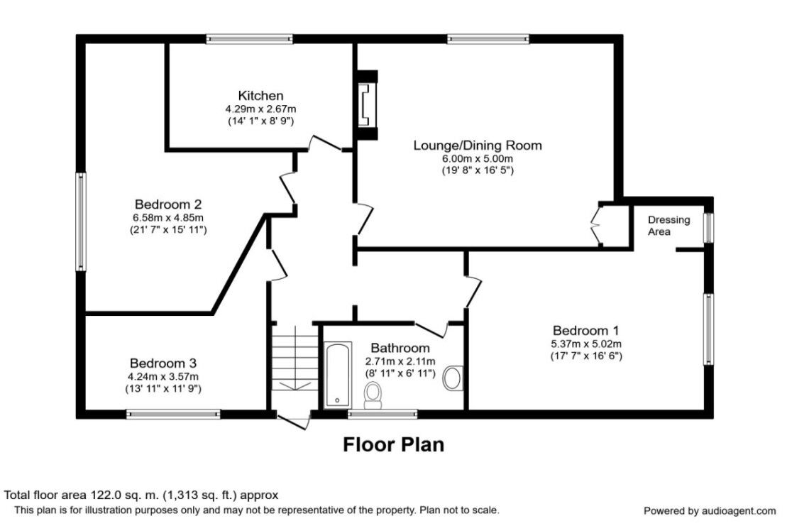 Floorplan of 3 bedroom  Flat to rent, Idlerocks, Moddershall, Staffordshire, ST15