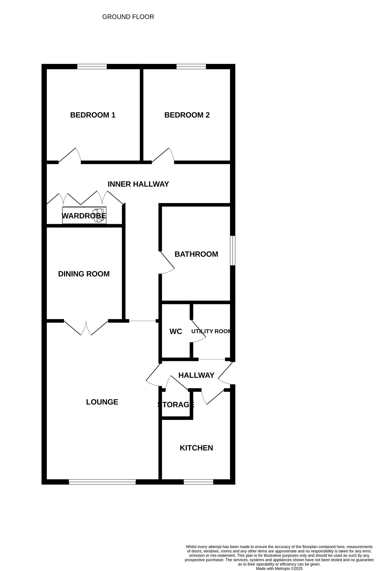 Floorplan of 2 bedroom Detached Bungalow for sale, Tarporley Grove, Stoke-on-Trent, Staffordshire, ST4