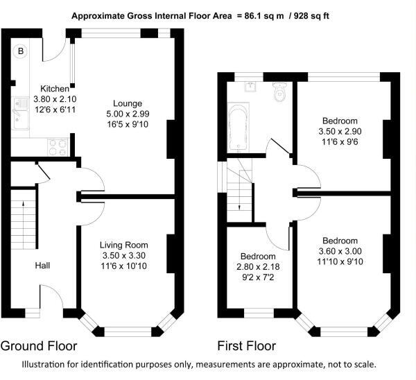 Floorplan of 3 bedroom Semi Detached House for sale, Ashlands Road, Stoke-on-Trent, Staffordshire, ST4