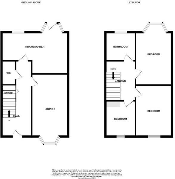 Floorplan of 3 bedroom Mid Terrace House to rent, Hartshill Road, Stoke-on-Trent, Staffordshire, ST4