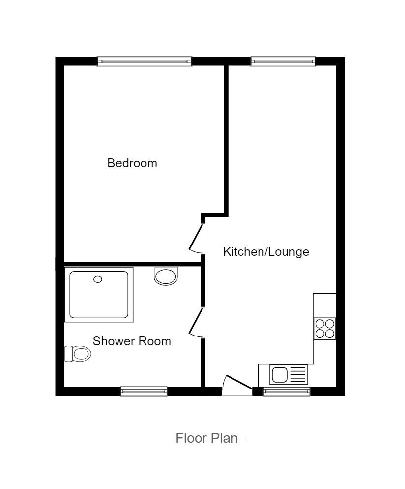 Floorplan of 1 bedroom  Flat to rent, Gloucester Grange, Newcastle, Staffordshire, ST5