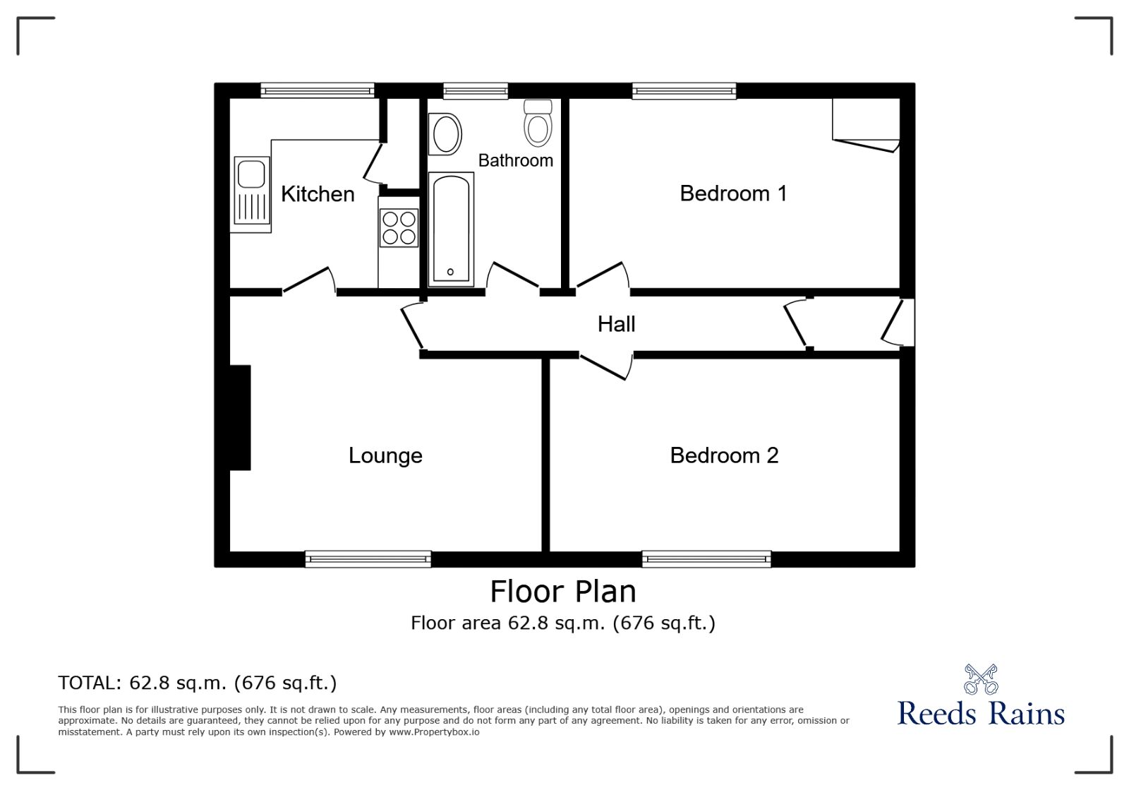 Floorplan of 2 bedroom  Flat to rent, Wain Drive, Stoke-on-Trent, Staffordshire, ST4