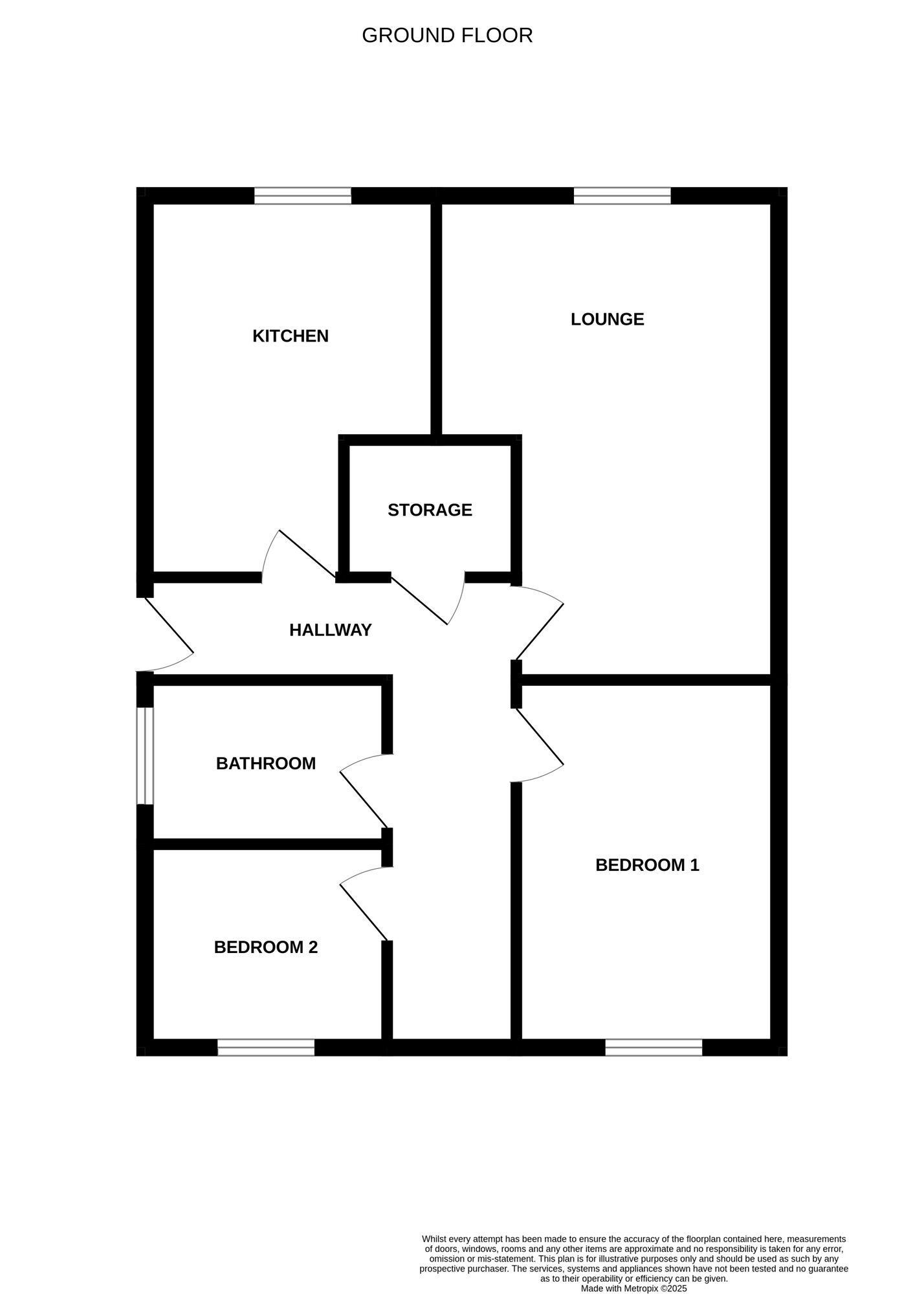 Floorplan of 2 bedroom Semi Detached Bungalow for sale, Townfield Close, Talke, Staffordshire, ST7