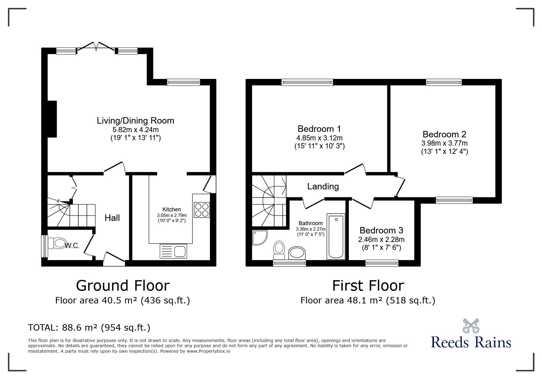 Floorplan of 3 bedroom Link Detached House for sale, Turin Drive, Newcastle, Staffordshire, ST5