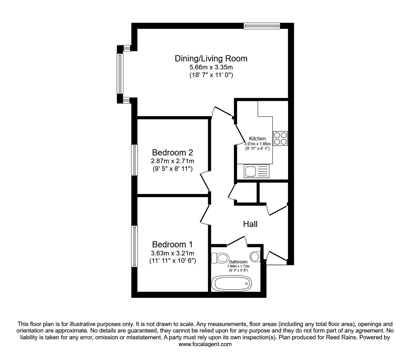 Floorplan of 2 bedroom  Flat to rent, Alford Court, Harthill Close, Cheshire, CW9