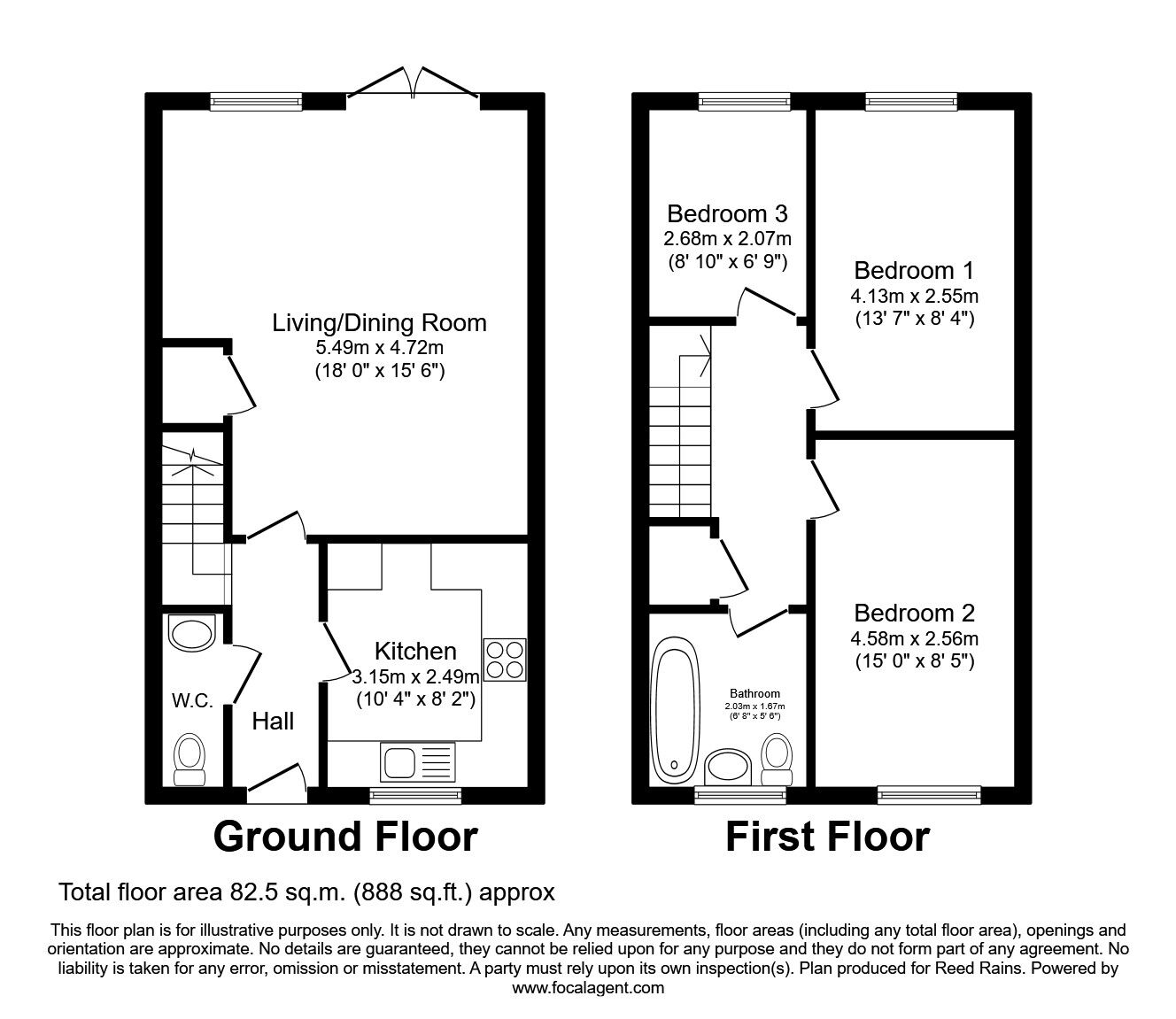 Floorplan of 3 bedroom Semi Detached House to rent, Pinewood Road, Winsford, Cheshire, CW7